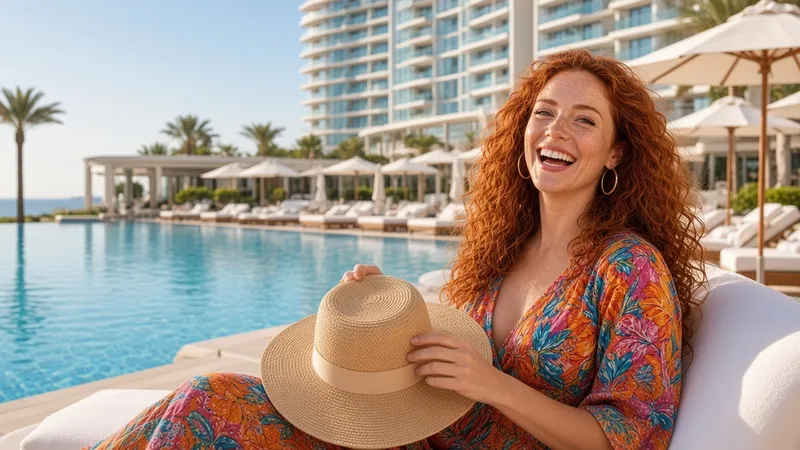 Brenda in Benidorm (resort pool sunbeds).