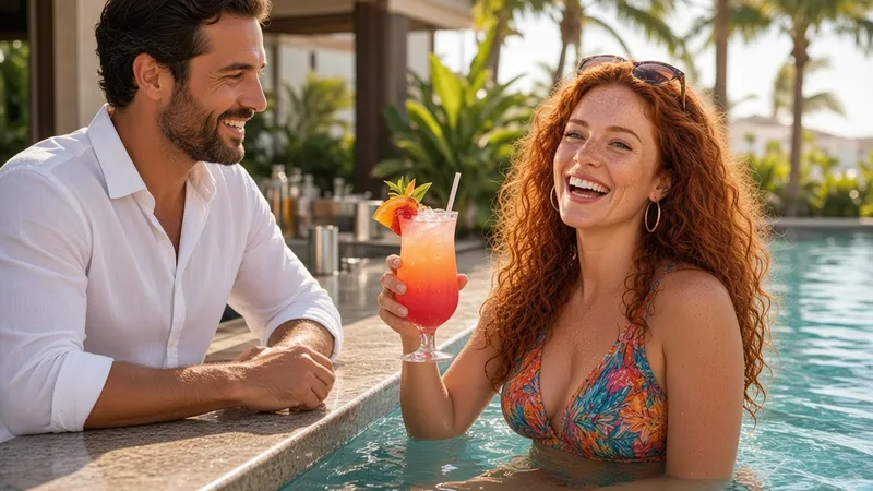 Brenda in Benidorm (swim up bar).