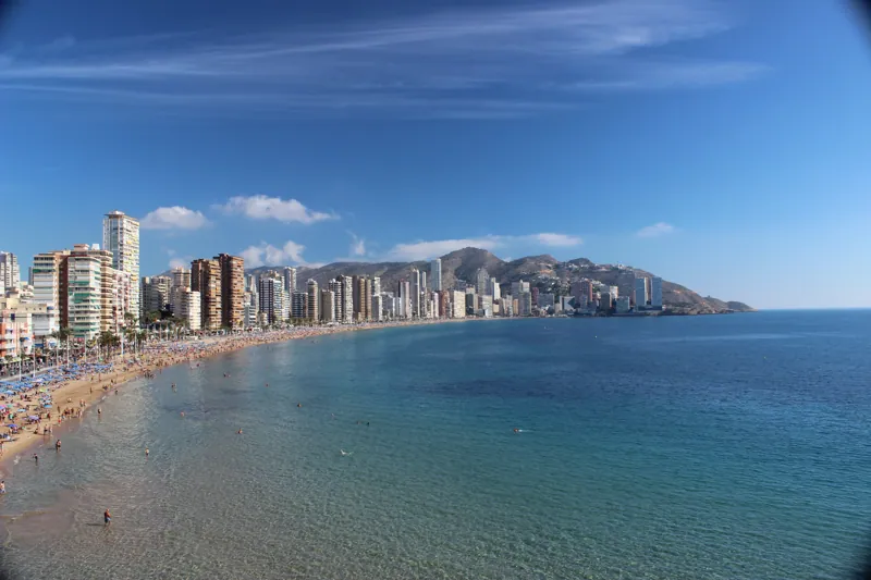 Turquoise water off Levante on a still morning
