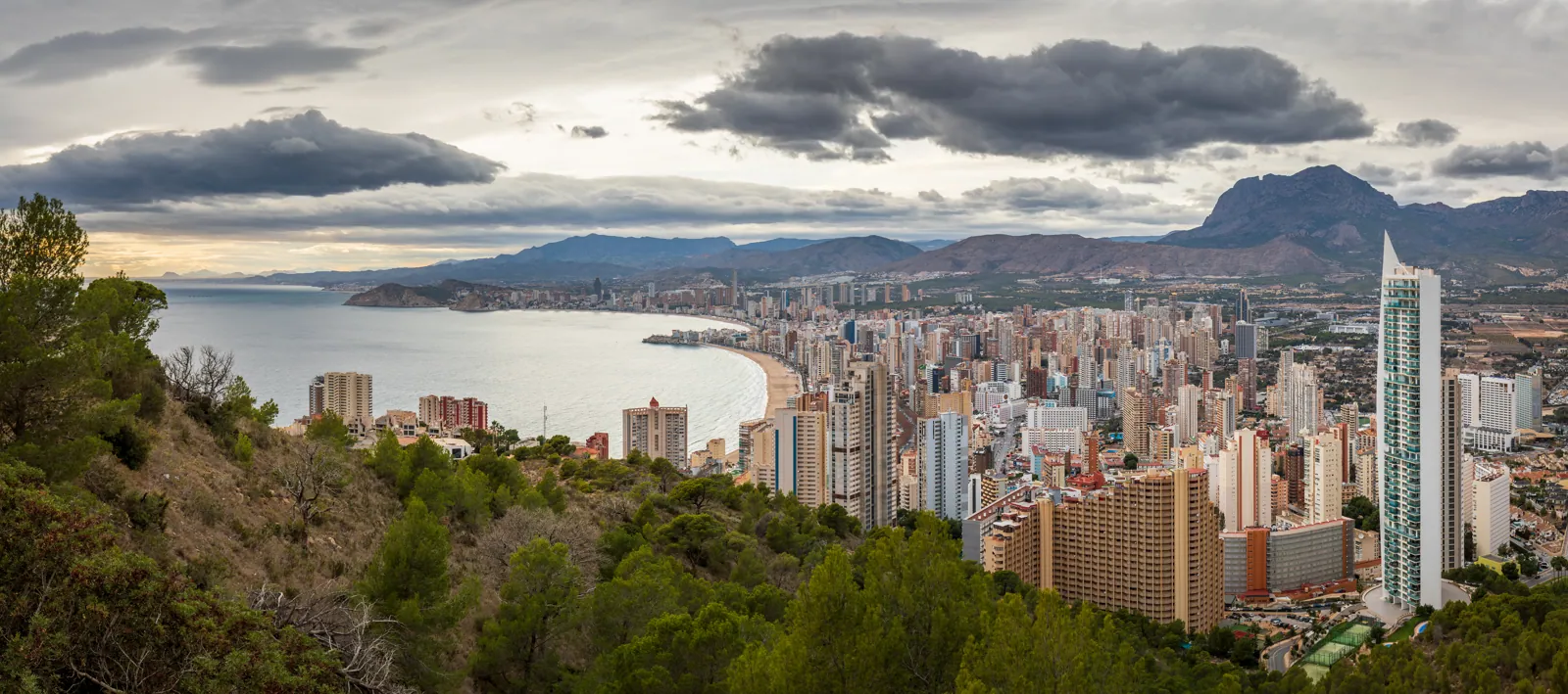 Benidorm skyline and Poniente bay from the Mirador de la Cruz