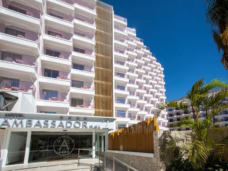 Ambassador Playa I: The entrance, Ambassador sign over the front door