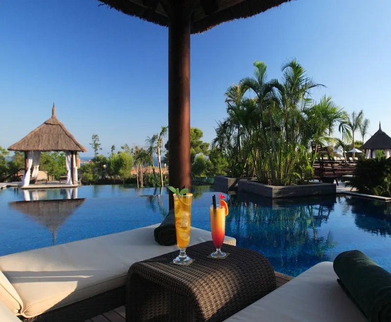 Asia Gardens: By the pool, Thai-style pavilions round the water