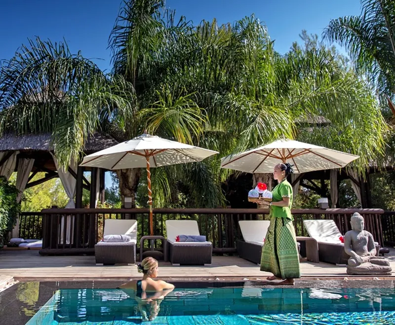 Asia Gardens: Pool and gardens, One of the Asian-style pools