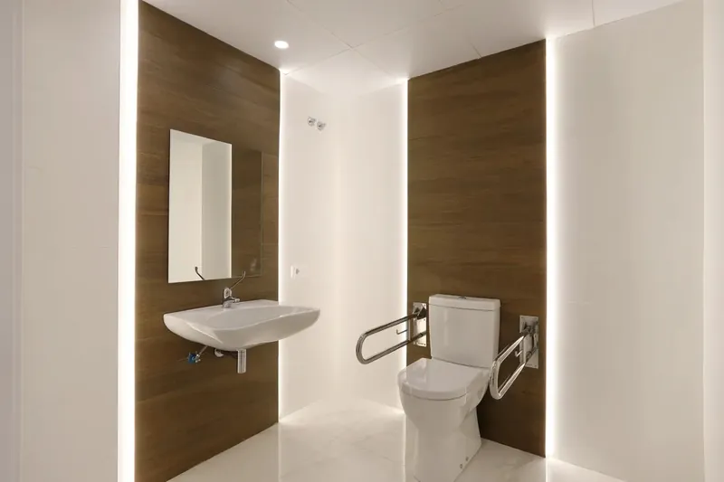 Hotel Brasil: Adapted bathroom, Bathroom with grab rails