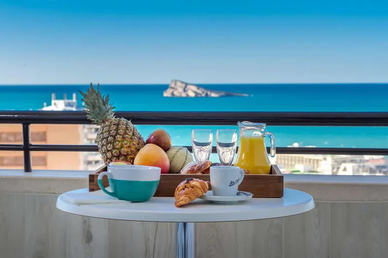 La Era Park: Balcony breakfast, Breakfast on a balcony with a sea view