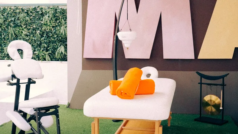 Marina Resort: Massage area, Outdoor massage tables on artificial grass