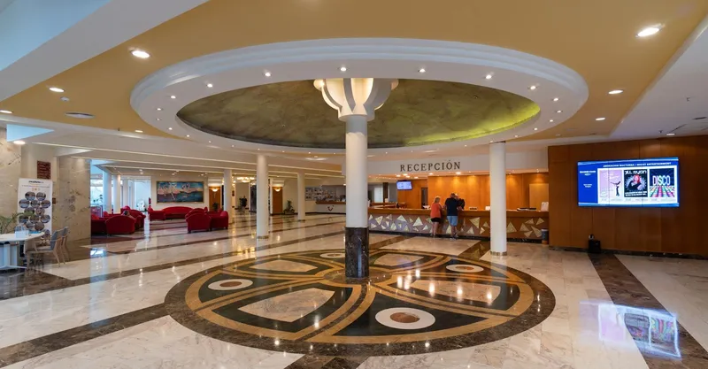 Flamingo Oasis: Lobby, Marble lobby with round ceiling feature and reception