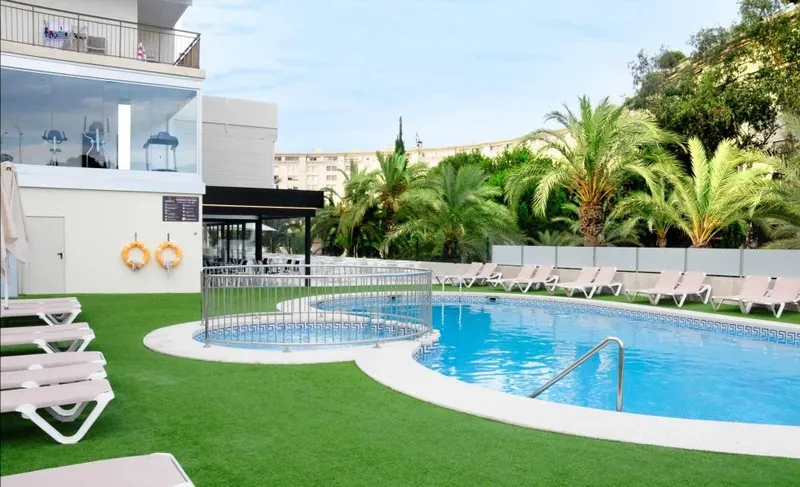 Prince Park: The pool, Pool and grass sunbathing area