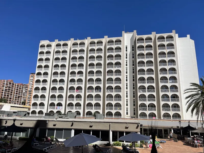 The hotel: Seen from the pool terrace