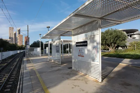 Benidorm Intermodal tram stop, where you change between TRAM lines 1 and 9.