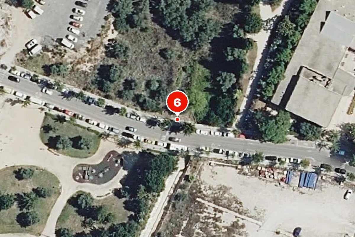 Aerial photo: the Buena Vista apartments on Avenida Ciudad Real, marked 6
