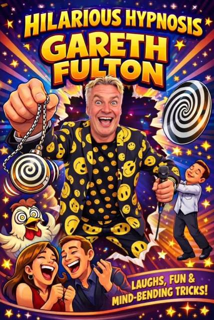 Gareth Fulton with his Hilarious Hypnosis Show: the act's own poster, The Red Lion 2 (Rincon)